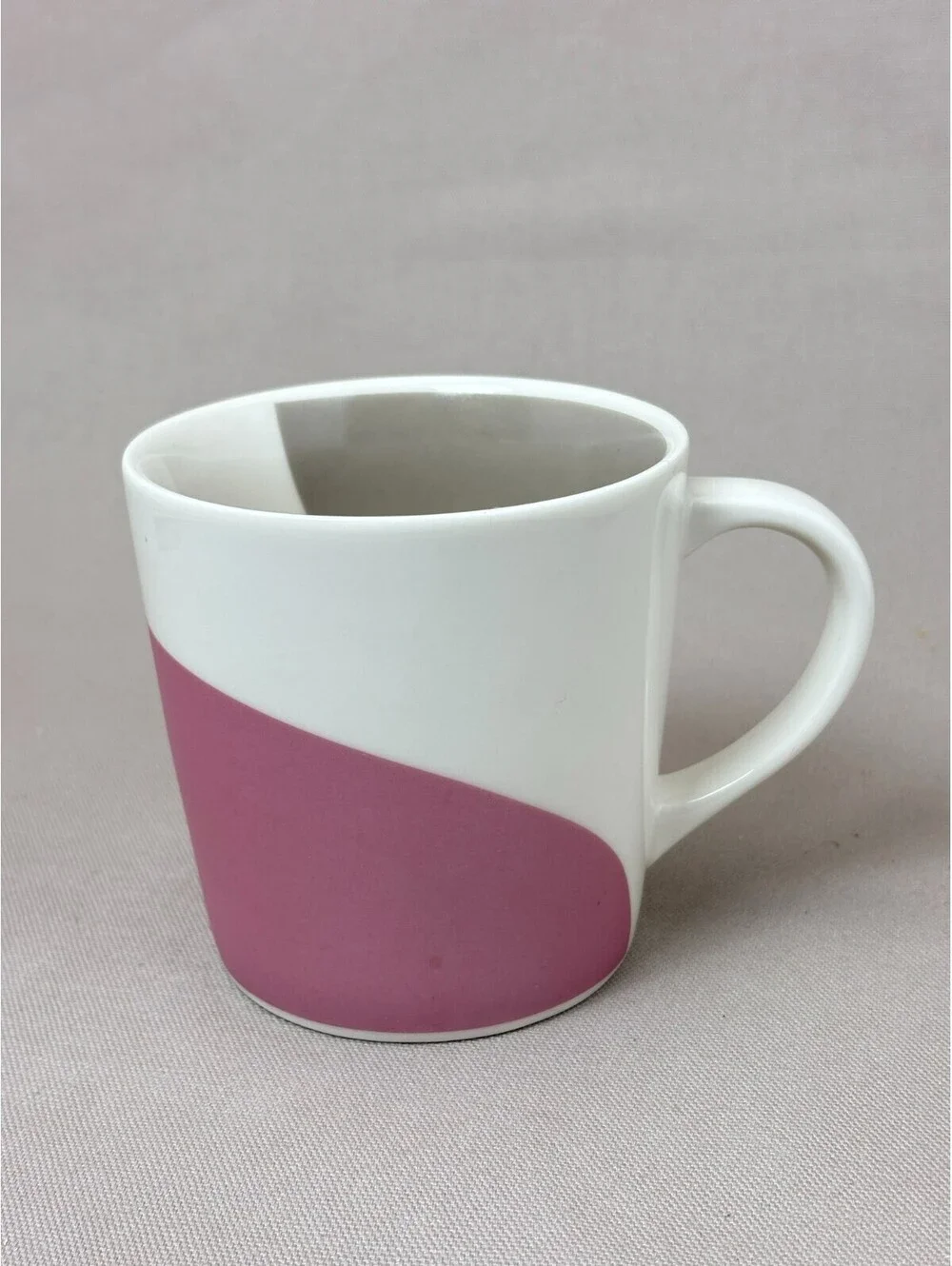 Vintage 2005 Starbucks Coffee Mug Pink Gray Abstract Color Block Ceramic 4